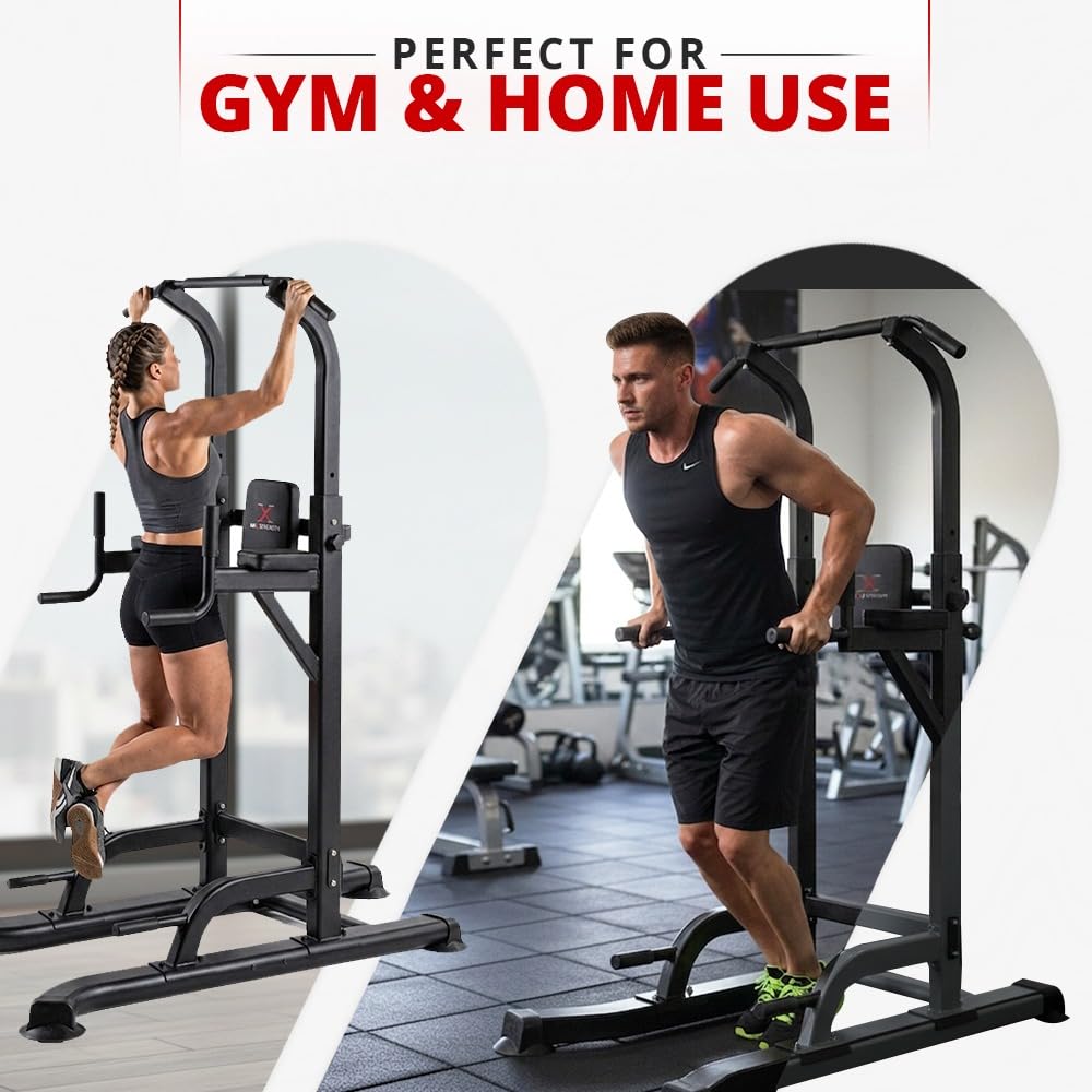 MAXSTRENGTH Pull up Power Tower ławka do ćwiczeń dom siłownia sprzęt zestaw wielofunkcyjny fitness trening trening trening oferta (tylko czarna wieża do podciągania)