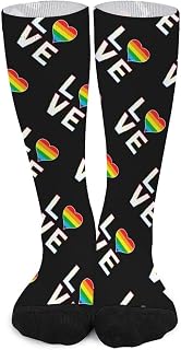 Gay Love Rainbow LGBT Tube Socks Printed High Stockings Cute Color Matching Socks Athletic Socks