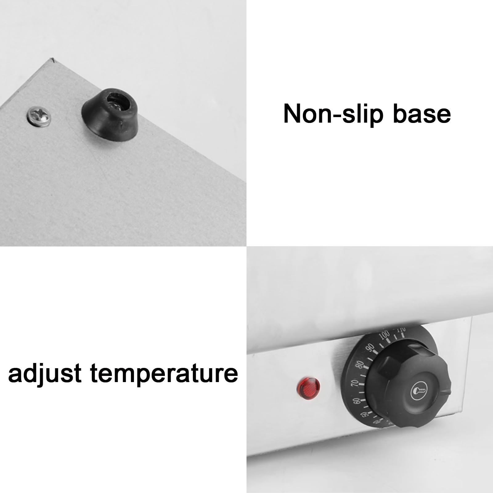 Scaldavivande Elettrico Acciaio Inox con Coperchio Trasparente Manopola per Regolare la Temperatura Contenitore Scalda Cibo per Buffet, Hotel, Banchetti(9L 1/1 Size)