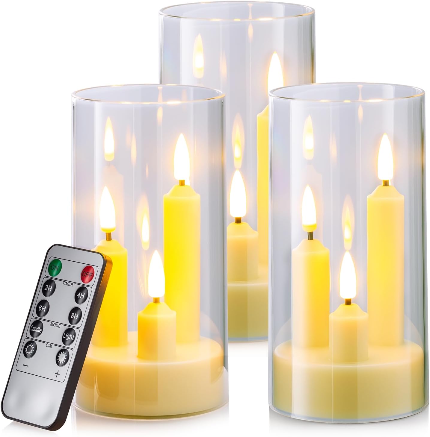 Lot De 5 Bougies Piliers Rechargeables Sans Flamme LED