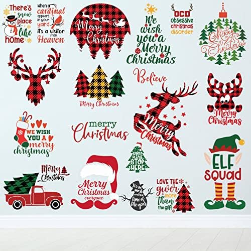 20 Pieces Christmas Wall Stickers Christmas Window Clings