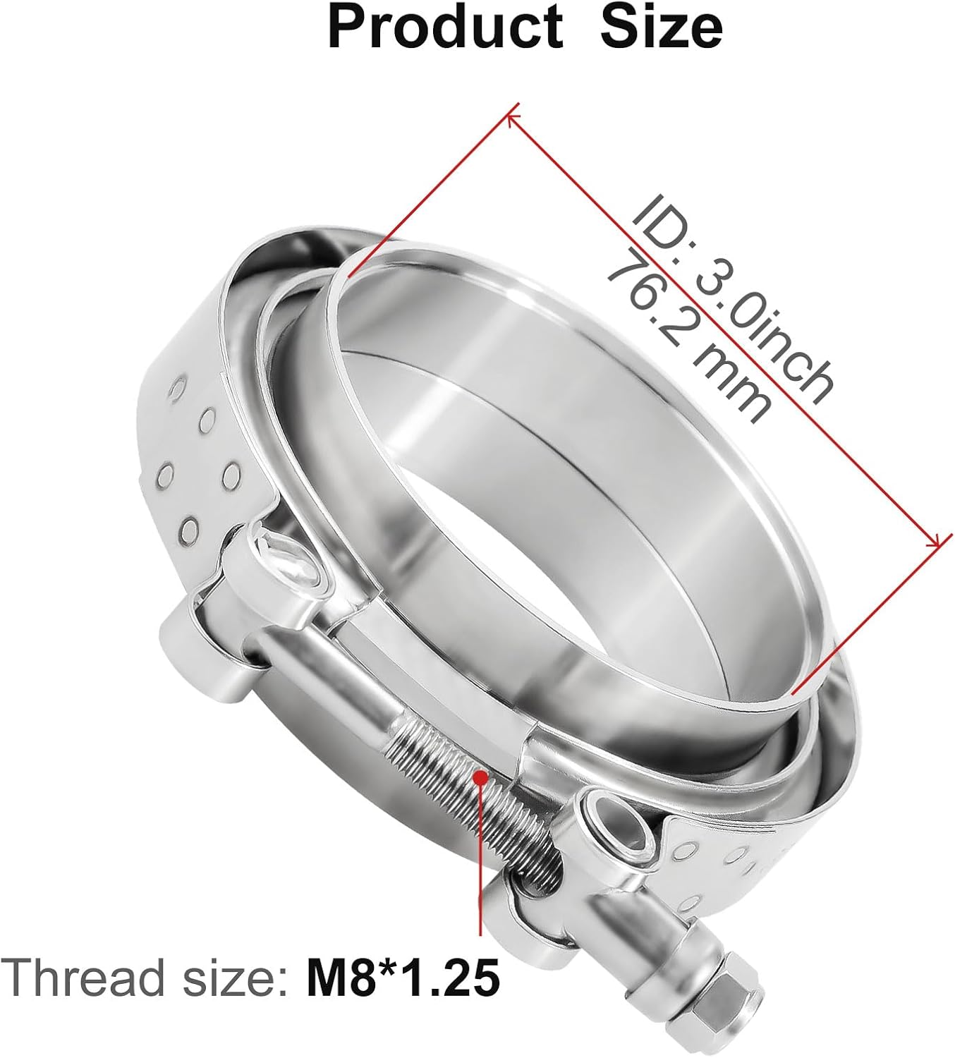 3 inch v band clamp, 4PCS V Band Clamp with Flange Male Female Stainless Steel