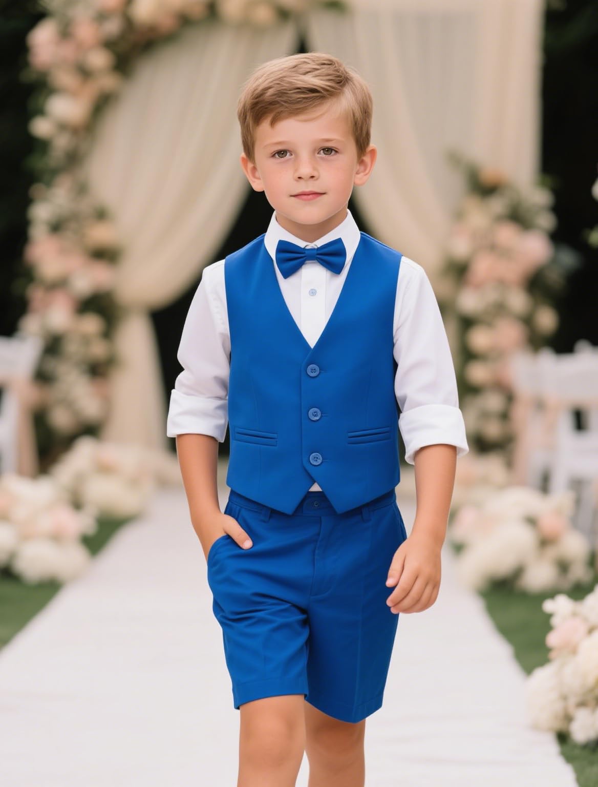 Costume 2 pièces pour garçon - Tenue de mariage - Gilet et pantalon - 3 à 16 ans