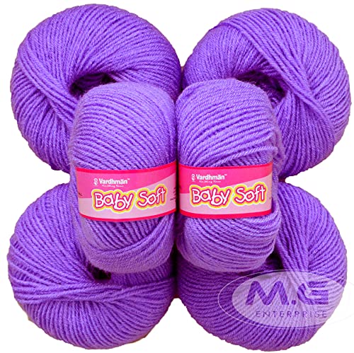 Image of Vard hman 100% Acrylic Wool Iris (6 pc) Baby Wool Wool Ball Hand Knitting Wool /Art Craft Soft Fingering Crochet Hook Yarn, Needle Knitting Yarn Thread Dye S LSD