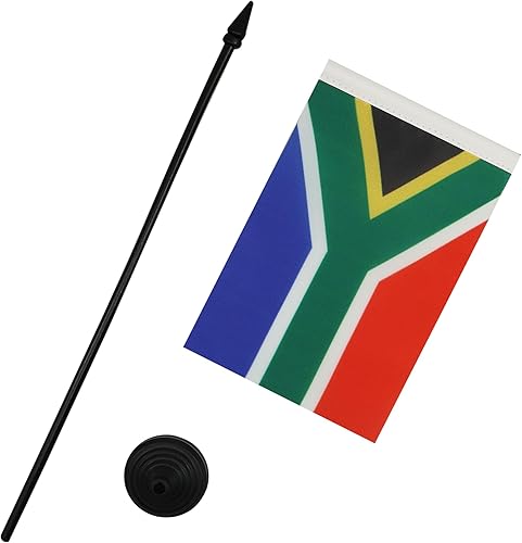 Miniatura 293 de Bandera de mesa Sierra Leona de 5 x 8 pulgadas, bandera de escritorio de Sierra Leona, 8.3 x 5.5 in, barra y base de plástico negro AZ FLAG