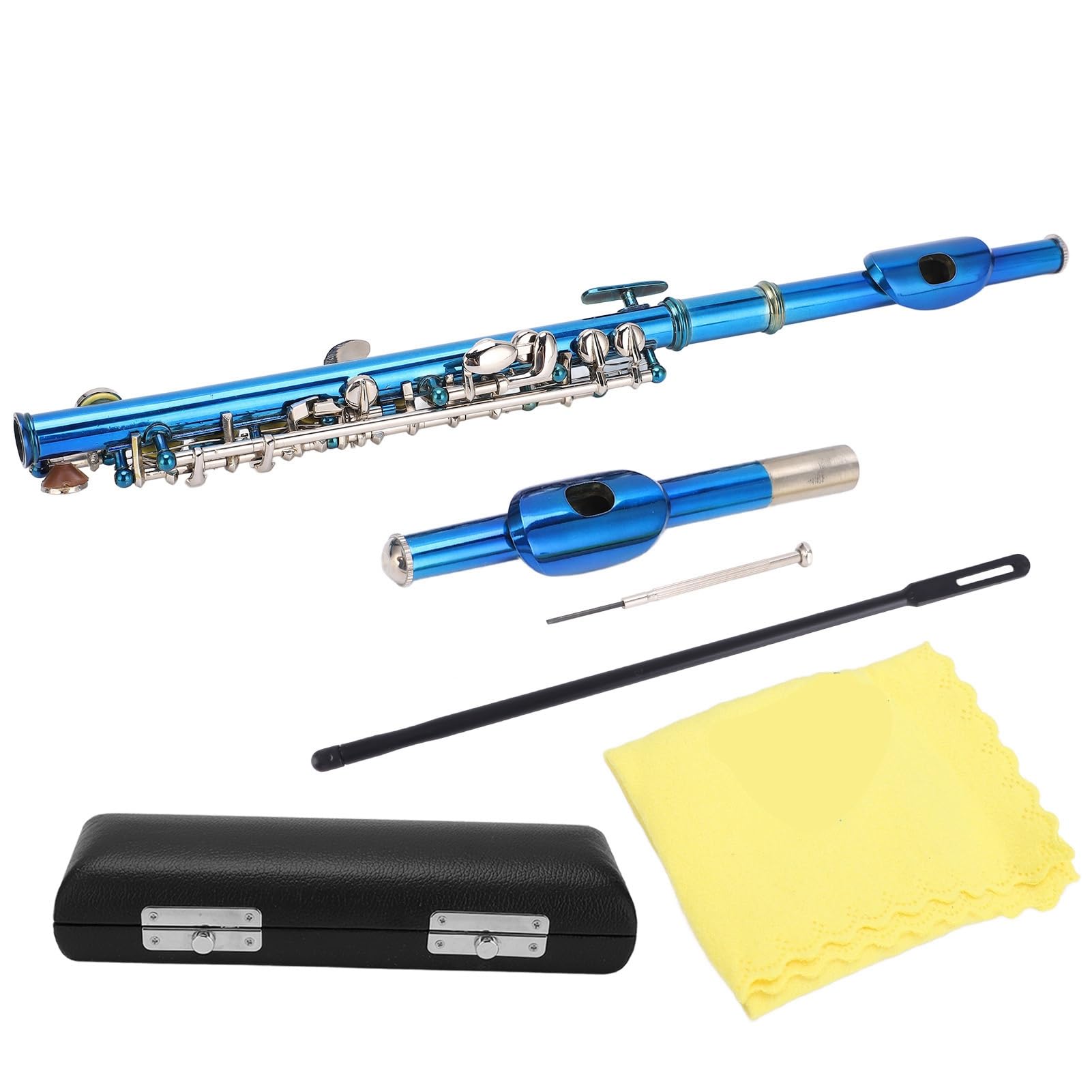 CHICIRIS Piccolo Flauto Blu in Cupronichel, Strumento per Principianti di Alta qualità con Buca Disegnata con Precisione per la Massima qualità del Suono, Uso a Lungo Termine, Adatto Come