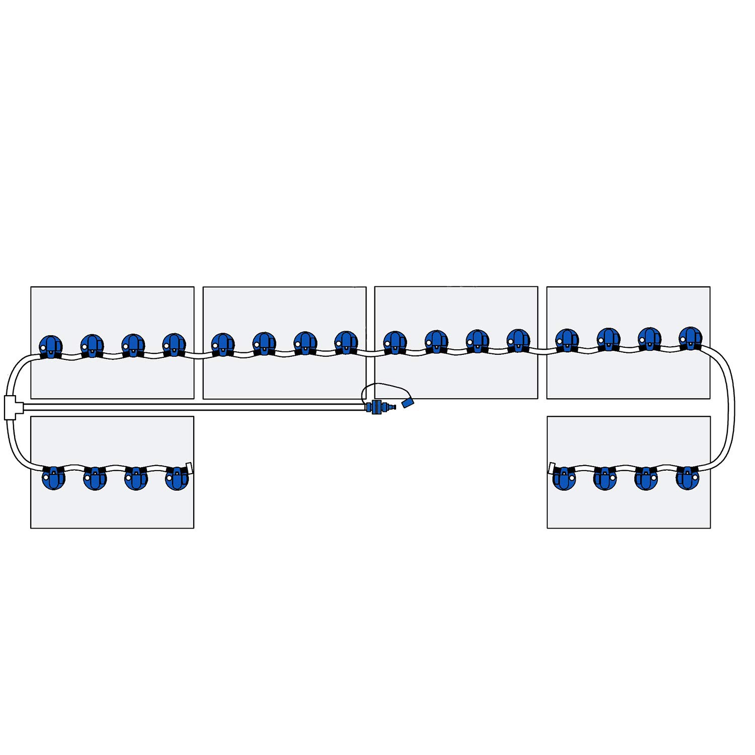 Battery Watering System for ICON Golf Cart 6x8v (48 Volt) for Trojan/Powertron/PD+/Interstate Battery Mfg | Golf Cart Watering System | Manual Pump Included