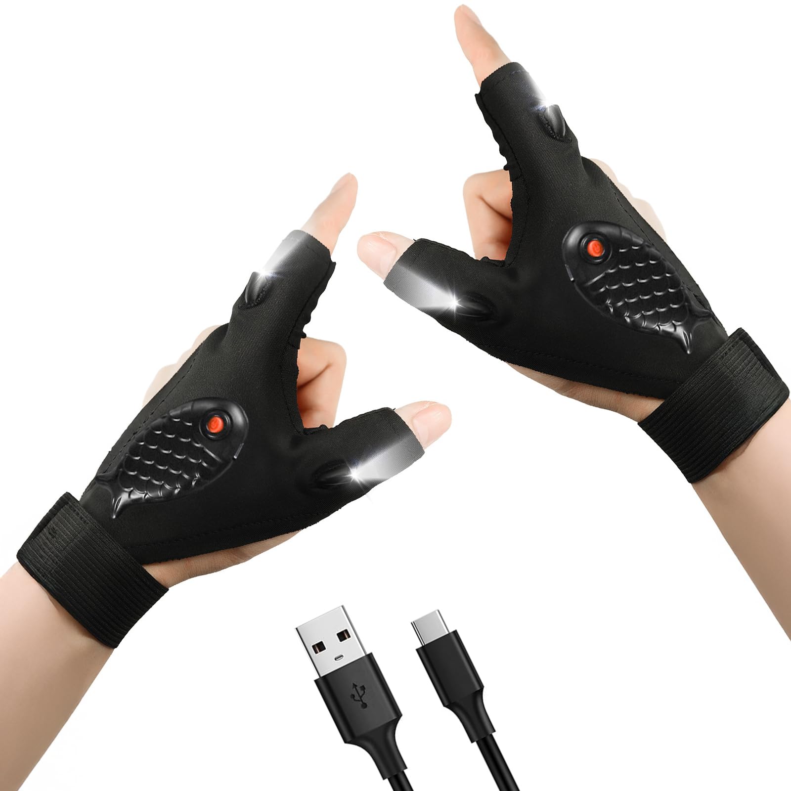 Zynxel Guantes con Luz LED Regalos Originales para Hombres Mujer