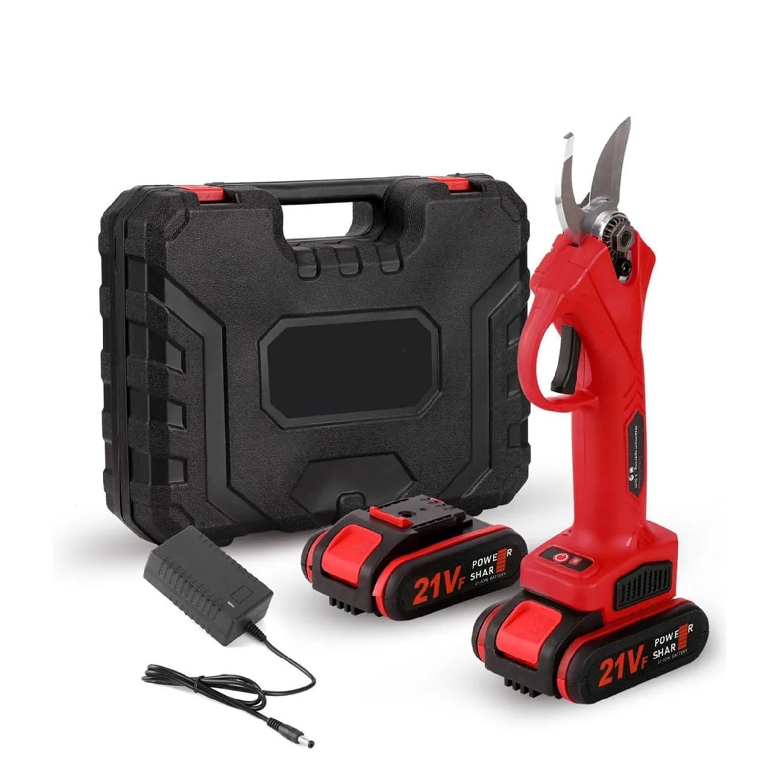 Forbici da giardino Potatore elettrico a batteria 88VF 21V 30mm Potatore elettrico Batteria ricaricabile Cesoie da potatura Taglierina da giardino(Rot)