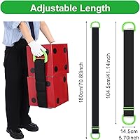 Vista 2 de Correas móviles de elevación ajustables, paquete de 2 correas móviles para muebles y 2 pares de guantes antideslizantes, correa de elevación