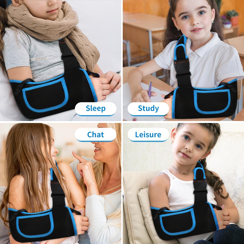 Kids Arm Sling Shoulder Immobilizer, Adjustable Rotator Cuff Support Brace, Fit Left or Right, Breathable Mesh Medical Slings for Elbow, Clavicle and Wrist Injury, Forearm Fracture, Surgery Recovery - Image 8