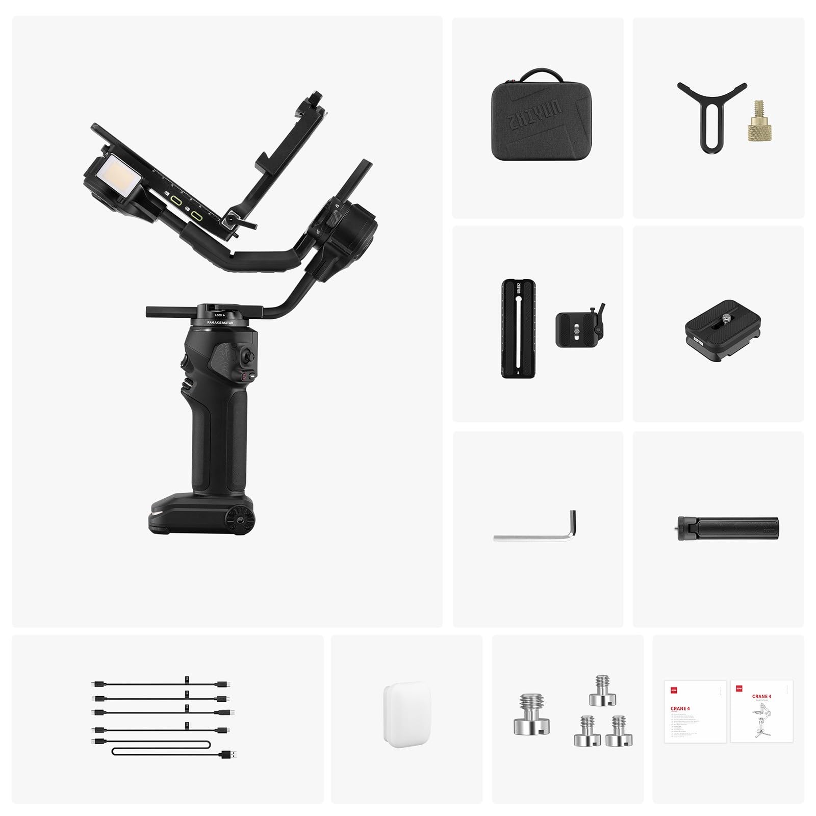 Zhiyun Crane 4 Crane4 Estabilizador de Cardan para Câmaras de Cinema DSLR  Câmera R Câmera de Vídeo para Sony Canon Panasonic Nikon Câmera,Blackmagic  6K 4K | Amazon.com.br