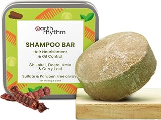 Earth Rhythm Shikakai Shampoo Bar for Hairfall | Contains Shikakai, Curry Leaf, Reeta & Amla Extracts | Men & Women | Sulphate & Paraben Free (Tin Packaging) - 80gm-picture-10
