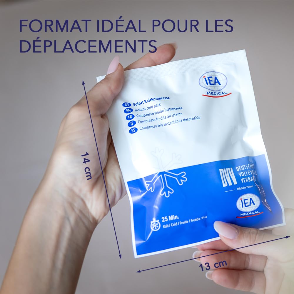 IEA Medical Lot de 10 compresses froides instantanées jetables – pour douleur, gonflement, contusions, entorses et piqûres d’insectes – pratique pour sport, maison et voyage