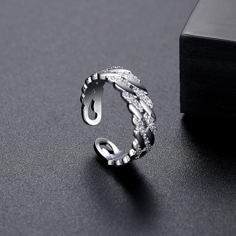 14K Gold Twisted Moissanite Ring, Adjustable Rope Design Open Band, Unique Minimalist Jewelry for Women4