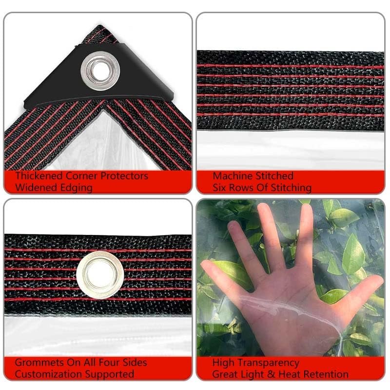 Lona transparente impermeable duradera y resistente de 80g con acabado incoloro 4