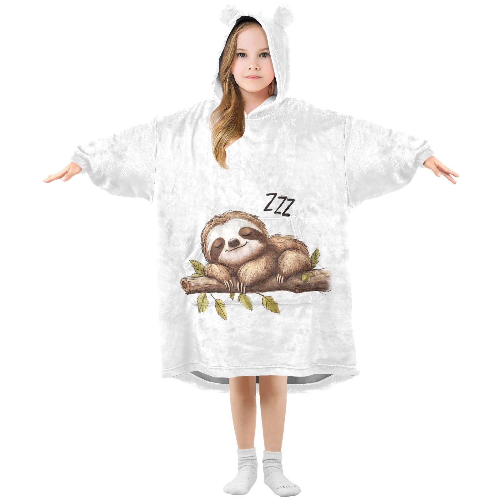 JHKKU Wearable Blankets for Kids, Super Soft Warm Cozy Oversized Blanket Hoodie, Gifts 3-14 Y Boys Girls Teens with Pocket