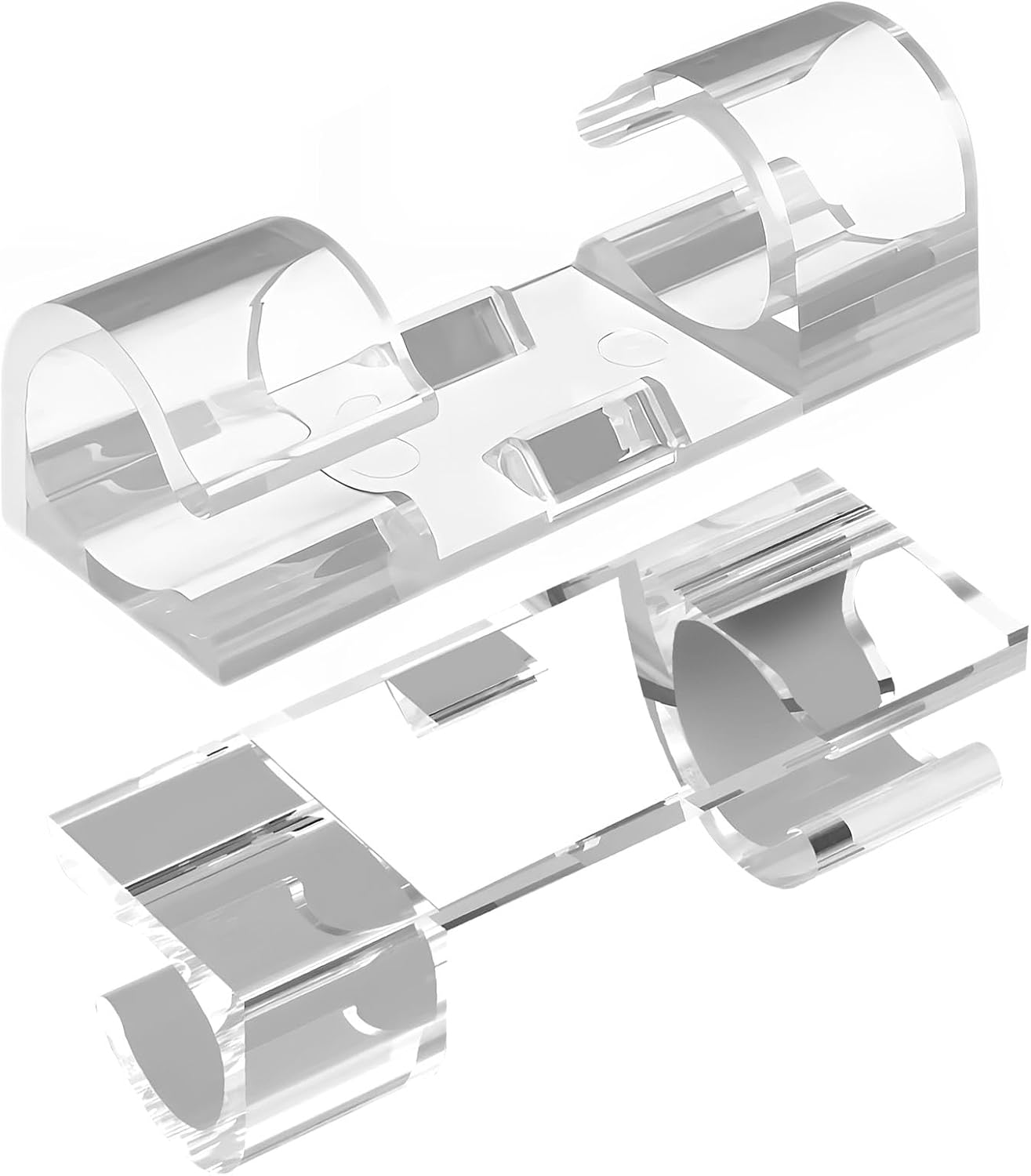 100 Pcs Clear Cable Clips with Strong Self-Adhesive, Finisher Wire Clamp Sticky Cable Management Clip for Light Laptop Wall TV PC Ethernet Wire Clips Cord Holder