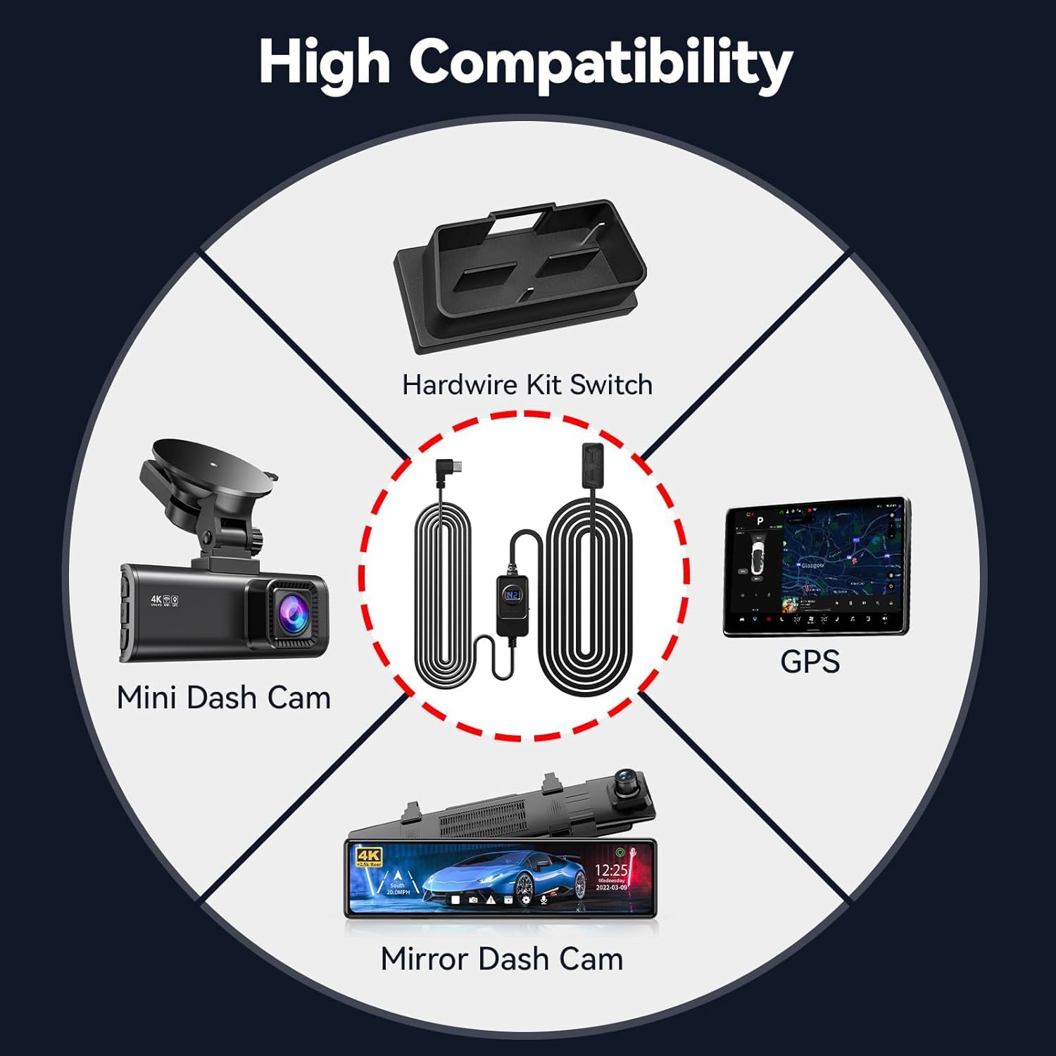 Dash Cam REDTIGER 4K UHD Con Doppia Telecamera, GPS, WiFi 5.8G E Touchscreen 3.18'' - Visione Notturna, Parcheggio E Controllo Vocale - Foto 9