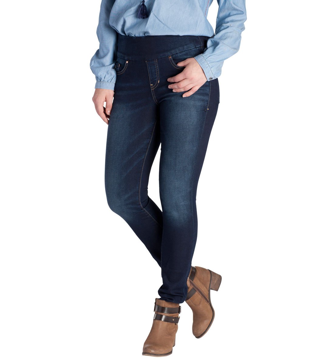 Jag Jeans Women's Nora Skinny Pull on Jean, Blue Ridge Knit