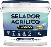 Selador Acrílico 1L Branco Eurodecor – Prepara Superfícies e Melhora Fixação da Tinta – Alto Rendimento – Ideal para Paredes, Tetos e Fachadas