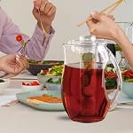 Grand Pitcher d'eau pour infuseur de fruits (2.9 Quart/93 Oz) – Acrylique résistant aux éclaboussures BPA Gratuit - Jus d'infusion pour thé glacé, jus, boissons, eau, citron, fruits & Herbes