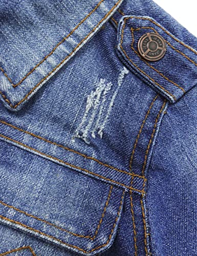 KIDSCOOL SPACE Little Kids Jean Jacket,Embroidery Denim Coat Outfit3