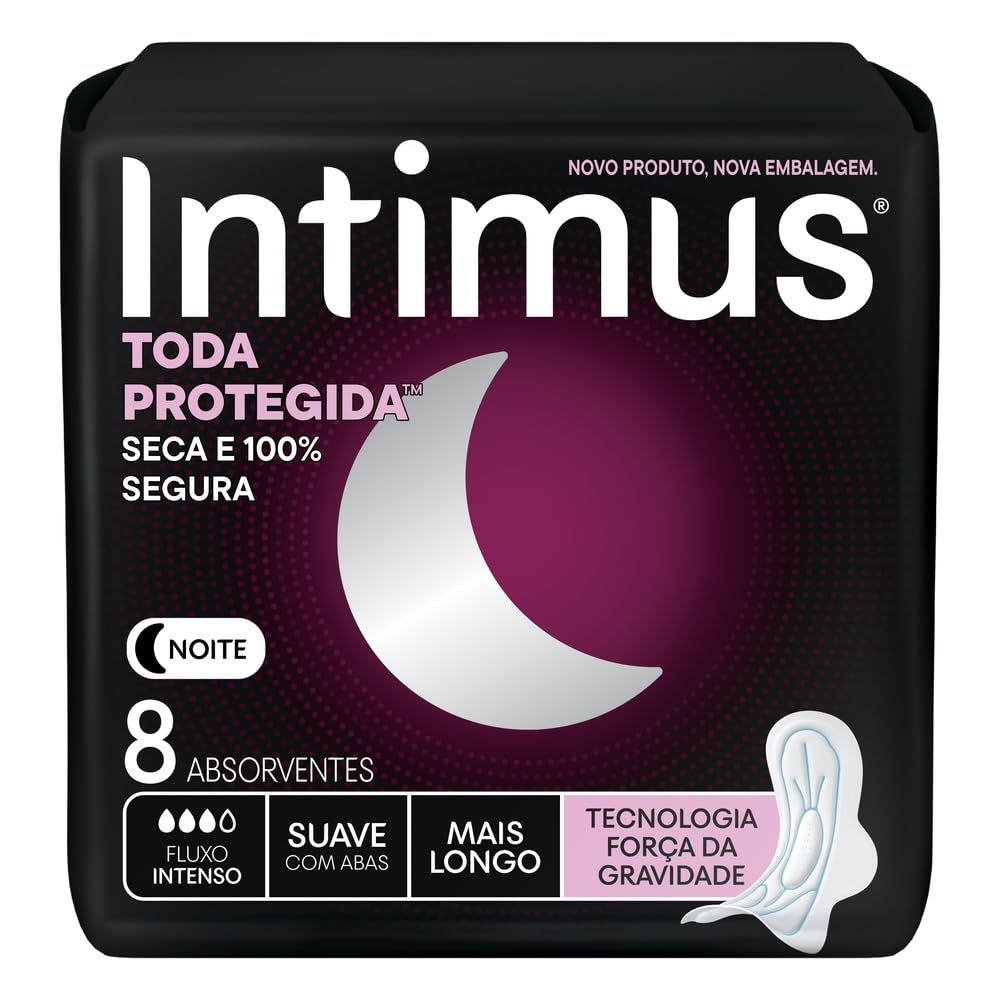 Absorvente Intimus Noturno Suave com Abas - 8 unidades