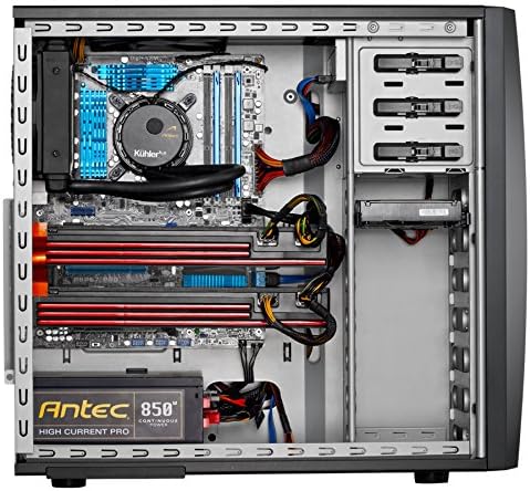 Antec Gaming Series Three Hundred Two Mid-Tower PC/Gaming Computer Case with 9 Tool-Less Drive Bays, 2 SSD, 120/140mm Fans x 2 Pre-Installed, 4 Fan Mounts for ATX, M-ATX and Mini-ITX,Black