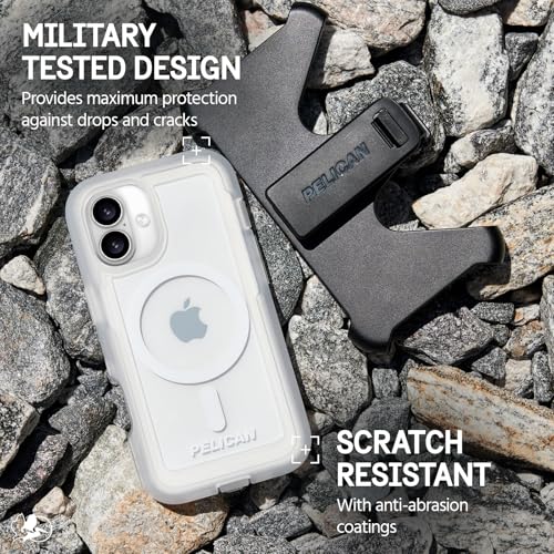 Image of Pelican Voyager iPhone 16 Case - Rugged MagSafe Phone Case - Clear