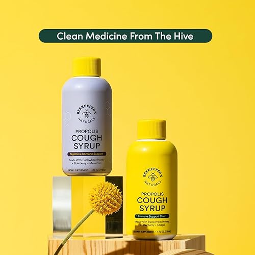 Vista 5 de BEEKEEPER'S NATURALS B.Better - Jarabe para la tos nocturna para adultos, extracto de saúco, extracto de propóleo de abeja, miel de trigo sarraceno