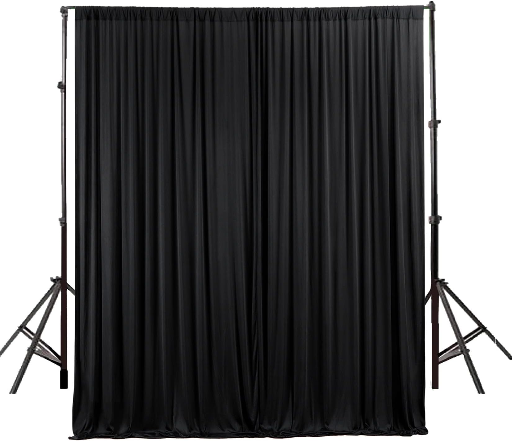 ZeroStage Black Backdrop Curtains, Drapes for Parties Photo Photography Photoshoot Screen Wedding Bridal Shower Birthday Arched Wall Portable Fiesta Back Drop Decoration 5 x 10ft, 4 Panels