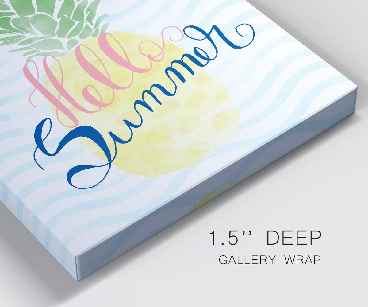 Renditions Gallery Hello Summer Wall Art, Premium Gallery Wrapped Canvas Decor, Ready to Hang, 18 in H x 12 in W, Made in America Print