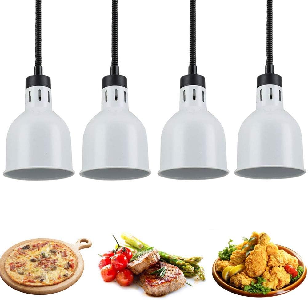 業務用ヒートランプフードウォーマー、加熱ランプ電球付きビュッフェシャンデリア250W食品断熱ランプ、食品と料理を暖かく保ちます、17