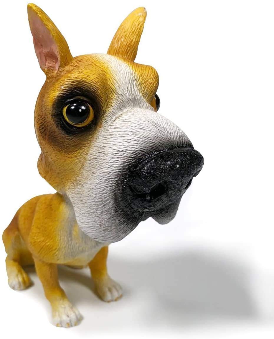 CHUOZI Bobblehead Mini Puppy Dog Figurine Bobbling Heads Car Dashboard Decoration Nodding Shaking Head Boxer