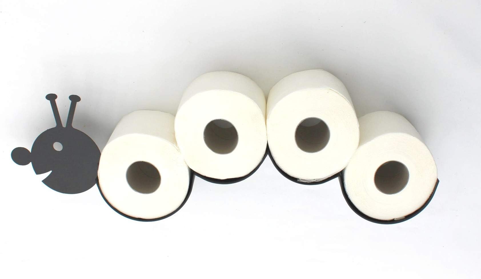 DanDiBo Toilet Roll Holder Caterpillar Toilet Roll Holder Wall Black Metal Paper Holder Roll Holder
