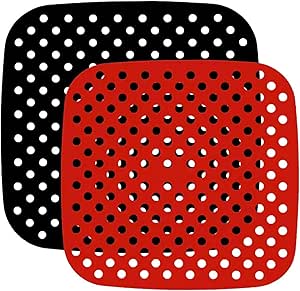 2x Silikonmatten Für Airfryer - 19x19cm Wiederverwendbare Backmatten