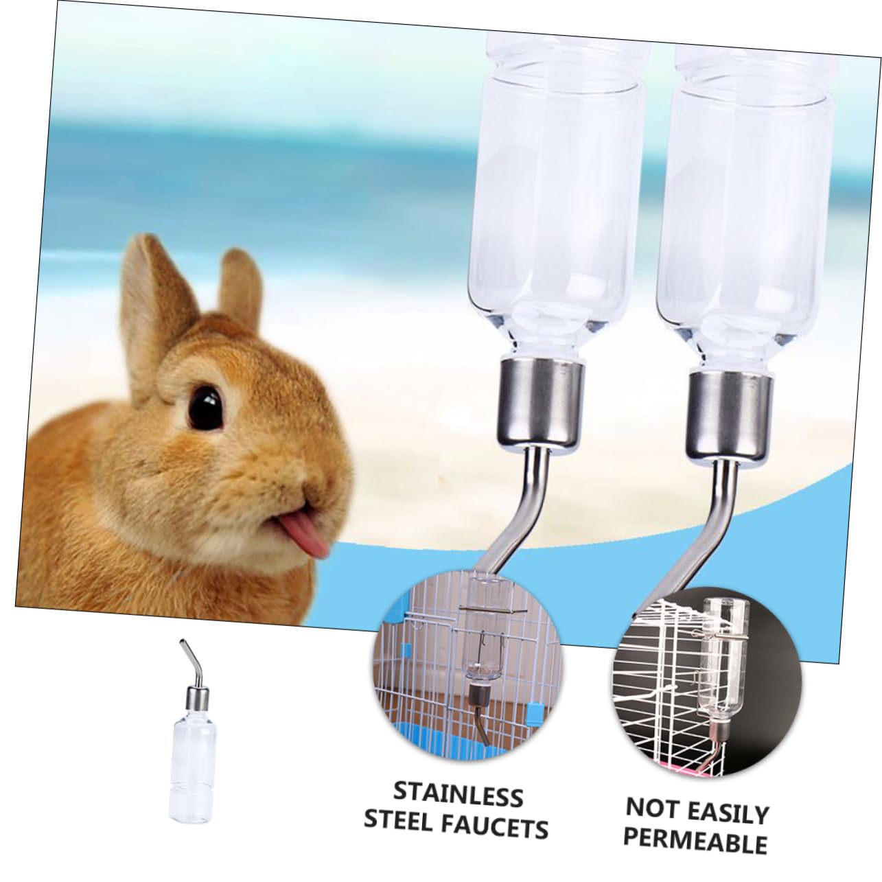 Angoily 6pezzi Dispenser Per Criceti e Porcellini Da Bottiglie Sospese Design Trasparente Per Monitorare Assunzione Di Liquidi Facile Da Installare Su Gabbie Per Piccoli Animali Antileak e