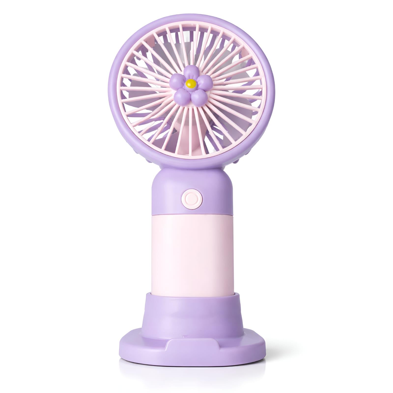 Portable Mini USB Fan with Rechargeable Battery, Handheld & Desk Fan, Quiet Cooling Fan with 3 Speed Modes, Cute Flower Design, Lightweight Personal Fan for Travel, Office & Home (Purple)-image-42