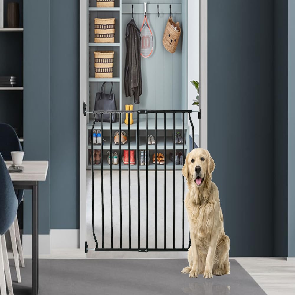 Bettacare Cancelletto per Animali Eco Extra Alto con Fissaggio a Vite, Nero, 70cm - 80cm, Cancelletto per Cani con Fissaggio a Vite, Cancelletto di Sicurezza per Cuccioli
