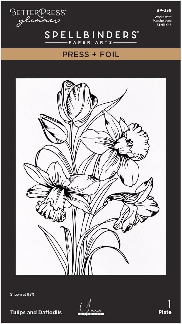 Spellbinders BP-359 Tulips and Daffodils Press + Foil Plate by Yana Smakula