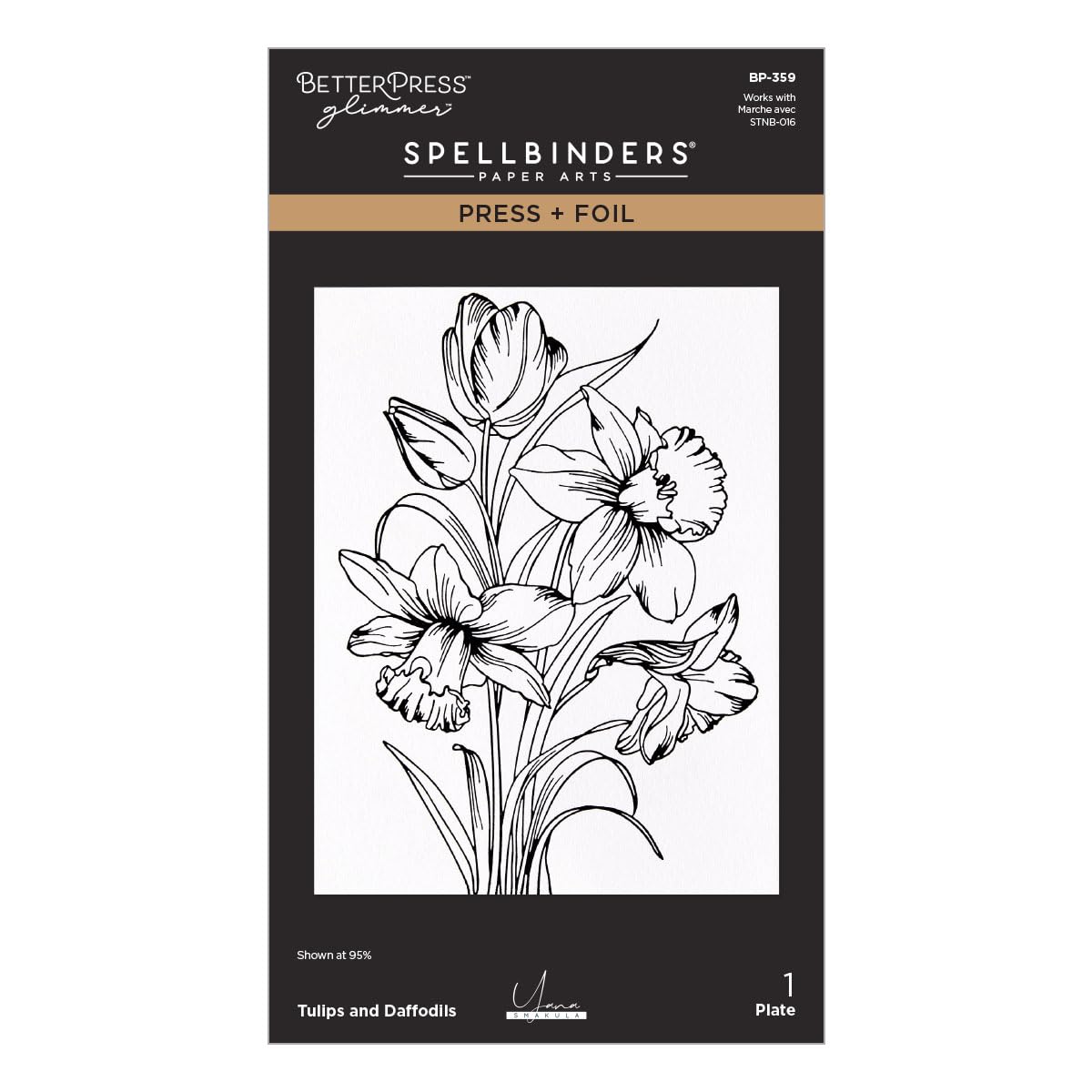 Spellbinders Metal Tulips And Daffodils Press + Foil Plate By Yana Smakula