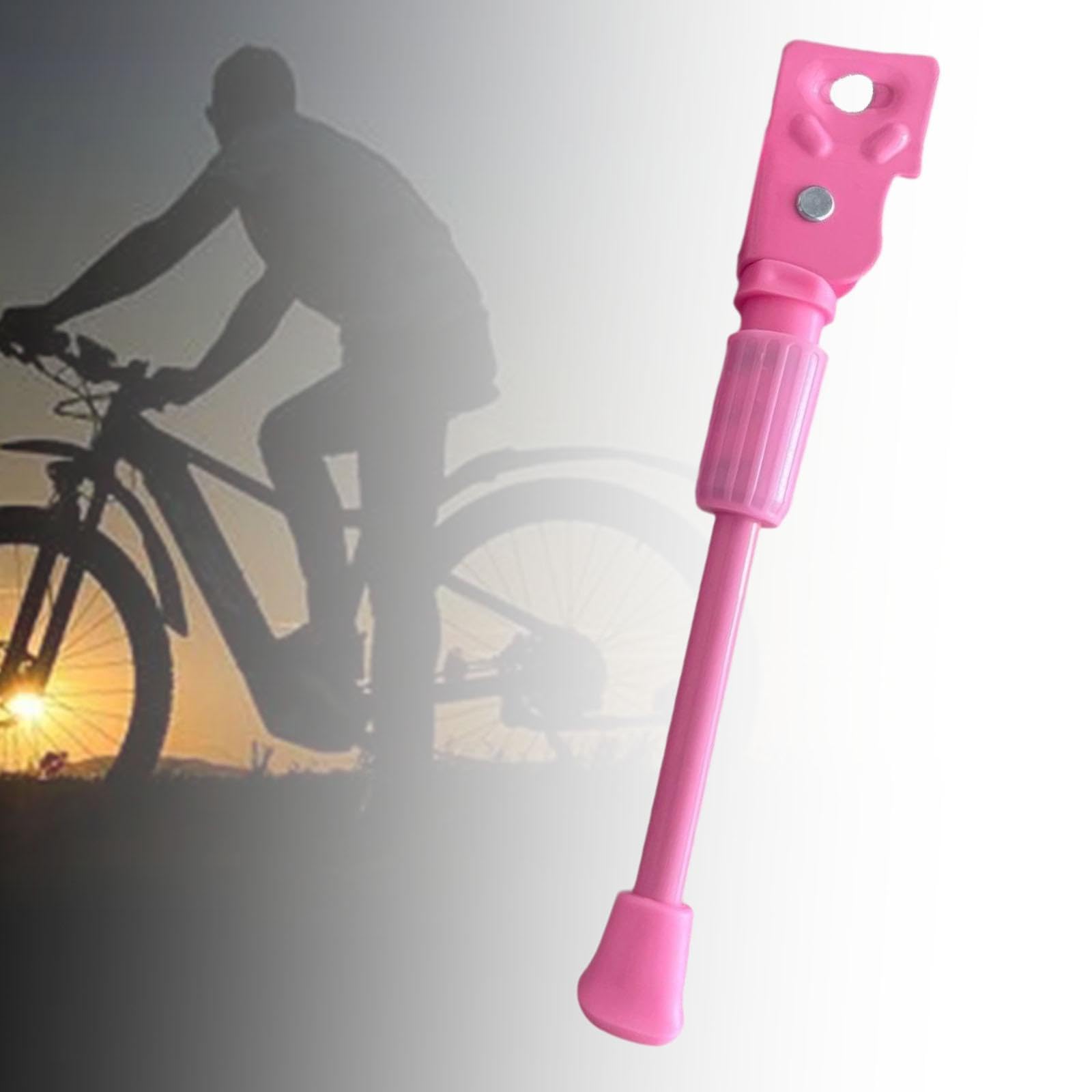 kowaku Kids Bike Kickstand Bicycle Kickstand Pink Accessories Single Leg Kickstand Foot Kick Stand for Mountain Bike Side Support, 18 Inch