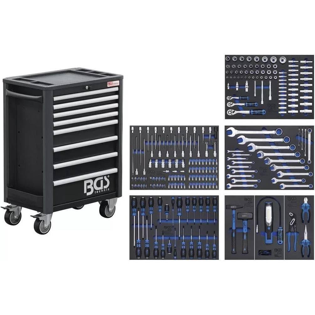 Servante d Atelier Profil Standard 8 Tiroirs - 234 Outils Complets - Organisation et Efficacité en Atelier - D-Work