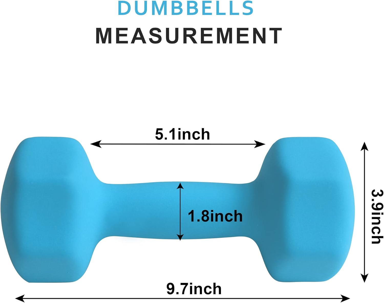 Balelinko Home Gym Equipment Workouts Strength Training Weight Loss Pilates Weights Yoga Sets Weights for Women, Men, Seniors and Youth, 15LB Blue, Pair