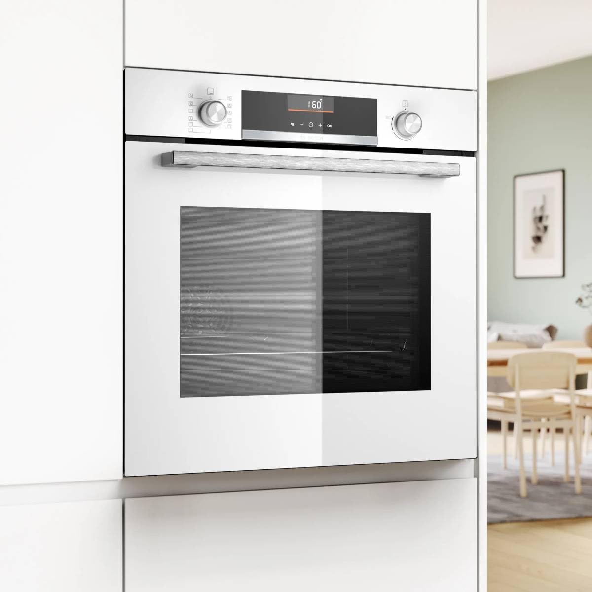 Bosch - Forno, Serie 6, Funzione AirFry, Ricette Pre-programmate, Bianco, HBG536EW4