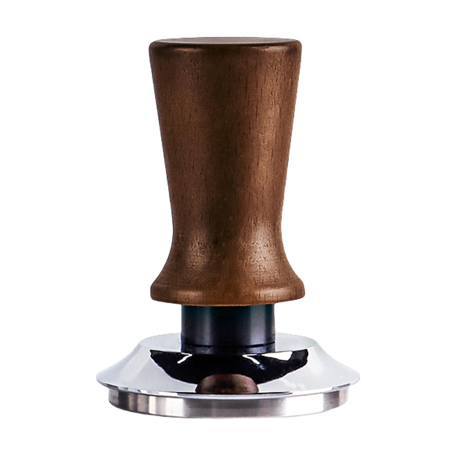 HZBB Practical Coffee Tamper with Beechwood Handle and Spring Mechanism Professional Espresso Distributor Equipment Professional Coffee Shop Tamper