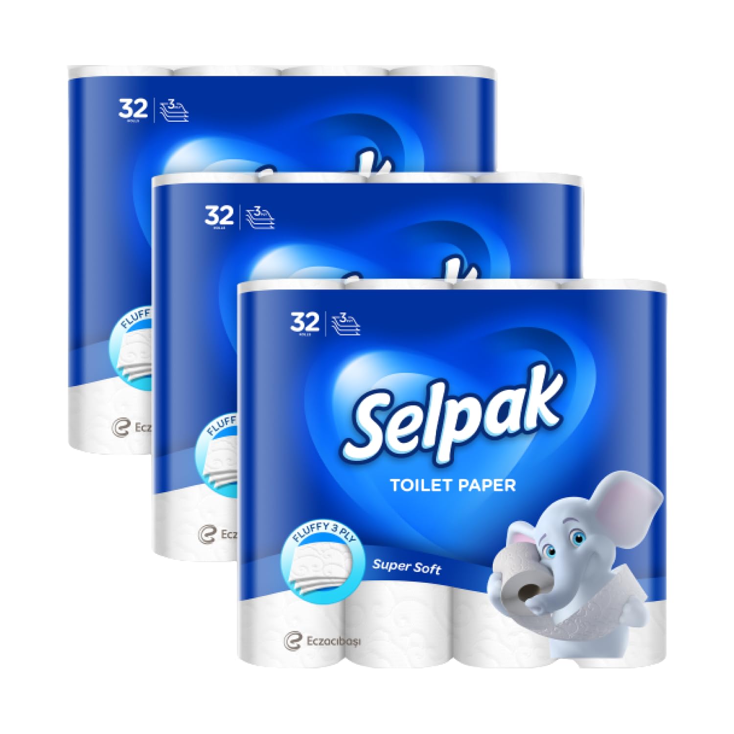 Selpak Toilettenpapier 3-lagig, 4480 Blatt Klopapier 100% reine  