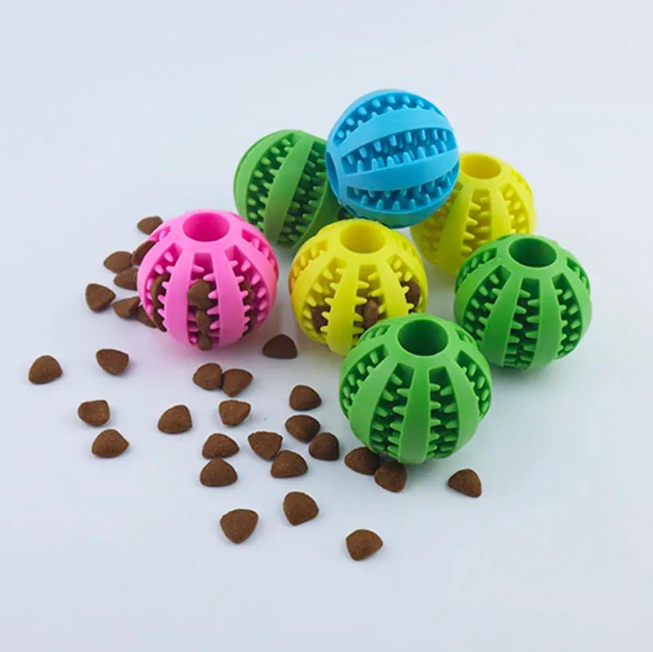 2 Pieces of Dog Chew Toys Set Blue and Yellow Interactive Small Dog Toys Silicone Dog Enrichment Toys