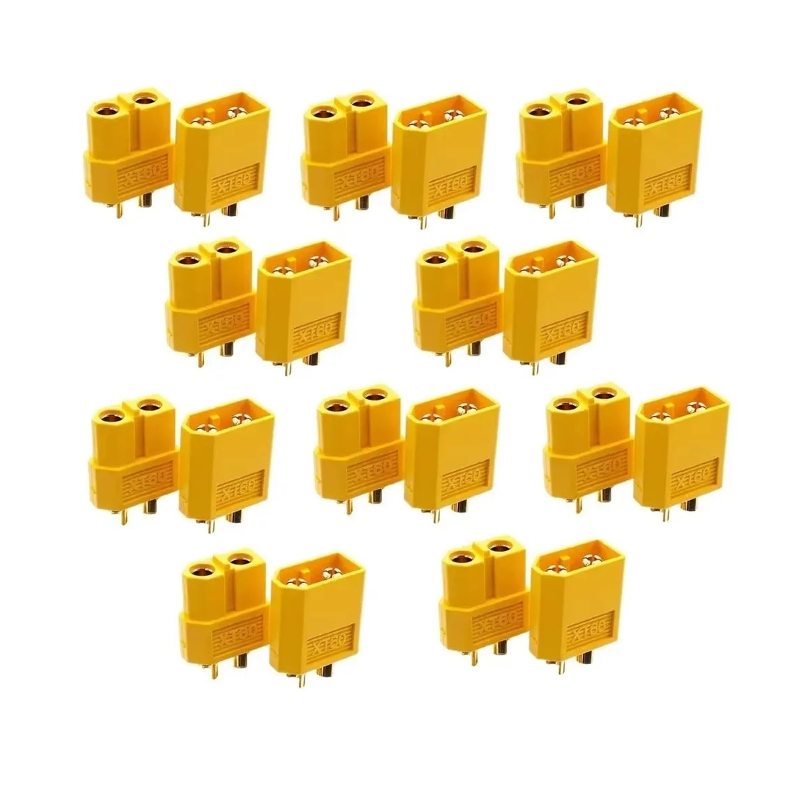 10/20Pcs XT30/XT60/XT90/T-Plug Male Female Connector Kit, Gold Plated High Current Bullet Plugs for RC LiPo Battery Drone Car(XT90 5 Pairs)